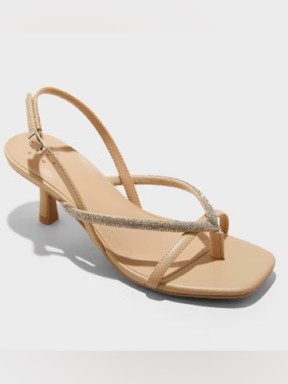 a new day Beige Rhinestone Slingback Sandals Size 5.5